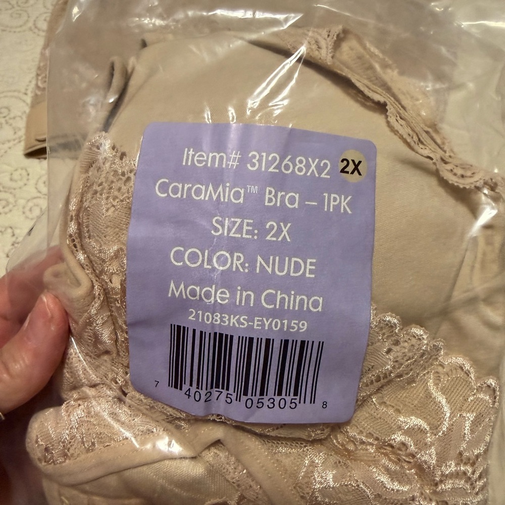 Car Mia Nude Lace Bra - 2X